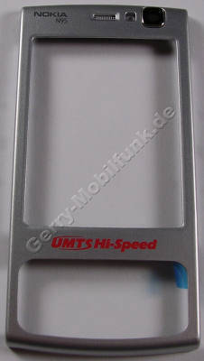 Oberschale silber Nokia N95 original A-Cover silver incl. Kamerascheibe und Lautsprecher mit UMTS Hi-Speed Schriftzug