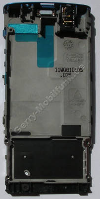 Oberschale blau Nokia X3-02 original A-Cover Rahmen, Unterteil vom Frontcover petrol blue mit Lautsprecher und Headsetanschlu, PHF-Konnektor
