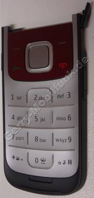 Tastenmatte rot original Nokia 2720 fold C-Cover latin red Tastaturmatte, Seitentastenmatten Lautstrketasten, Abdeckung Headsetanschlu, Abdeckung Ladeanschlu