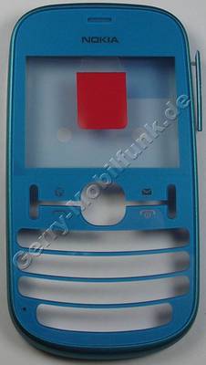 Oberschale blau Nokia Asha 201 original A-Cover mit Displayscheibe aqua