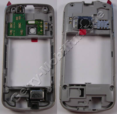 Mittelcover, Gehuserahmen Nokia 6710 Navigator original C-Cover mit Kamerascheibe, incl. GPS-Antenne BT-Antenne sowie WLAN-Antenne