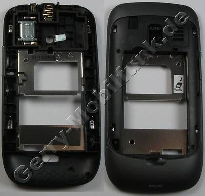 Unterschale, Gehusetrger dunkelgrau Nokia Asha 302 original B-Cover dark grey mit Simkartenhalter, Kamerascheibe, Akkufach-Verschlu