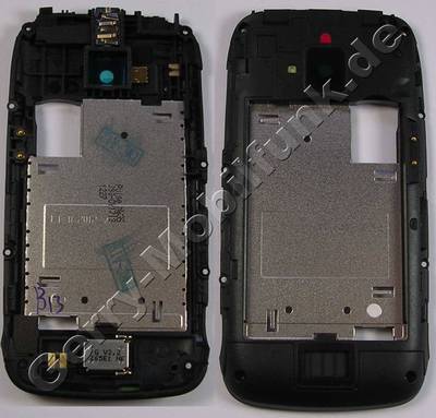 Unterschale schwarz Gehuserahmen Nokia Lumia 610 original D-Cover incl. Kamerascheibe,Headsetbuchse, Blitzlicht LED, Freisprechlautsprecher, Mobilfunkantenne, Bluetooth Antenne, WLan Antenne, GPS Antennenmodul