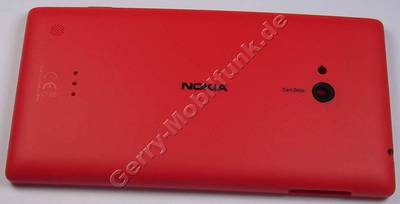 Unterschale, Gehusetrger rot Nokia Lumia 720 original Back Cover, CARE UNIBODY ASSY GENERIC RED P6012, Akkufachdeckel, Batteriefachdeckel