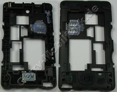 Unterschale, Gehäuseträger Nokia Asha 501 Dualsim original D-Cover, Gehäuserahmen incl. Ladebuchse, Simkartenhalter und Freisprechlautsprecher