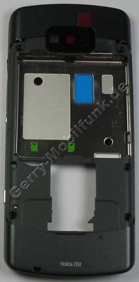 Unterschale, Gehusetrger grau Nokia 700 original D-Cover grey, Gehusetrger, incl. Kamerascheibe, Kameralinse, Seitentasten ( Lautstrketaste, Sperrtaste, Kamerataste, Fototaste) interne Antenne