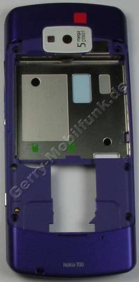 Unterschale, Gehusetrger lila Nokia 700 original D-Cover purple, Gehusetrger, incl. Kamerascheibe, Kameralinse, Seitentasten ( Lautstrketaste, Sperrtaste, Kamerataste, Fototaste) interne Antenne