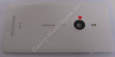 Akkufachdeckel wei Nokia Lumia 925 original B Cover white, Batteriefachdeckel mit Kamerascheibe, Blitzlicht LED, Ladeflex - Flachbandkabel fr hinteren Ladeanschlu, interne Antenne