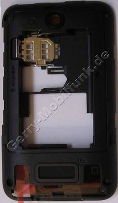 Unterschale schwarz Nokia Asha 230 original D-Cover Gehuserahmen, Gehusetrger Singlesim Ausfhrung