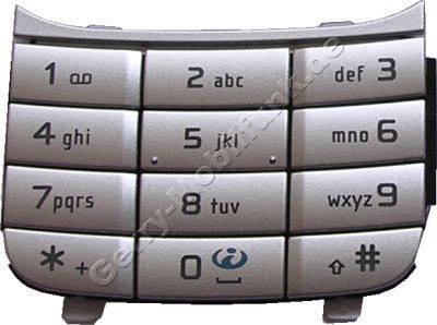 Tastenmatte original Nokia 6111 silber, groe T9 Tastatur