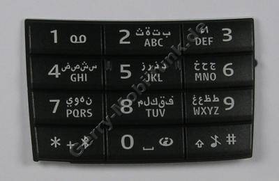 Tastenmatte Telefon schwarz Nokia E66 original groe Tastatur international (arabic) steel black