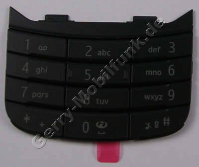 Telefontastenmatte schwarz Nokia 6600i slide original Tastatur Telefon black, Tastenmatte incl. Klebefolie auf der Rckseite