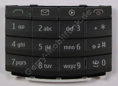 Tastenmatte grau Nokia X3-02 original Tastaturmatte dark metal