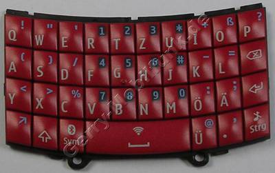 Tastenmatte rot QWERTZ Nokia Asha 303 original Tastatur red deutsche Tastaturbelegung