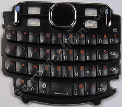 Tastenmatte graphite QWERTZ Nokia Asha 201 original Tastatur schwarz/grau deutsche Tastaturbelegung