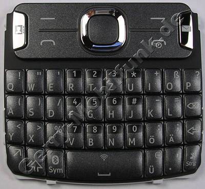 Tastenmatte dunkelgrau QWERTZ Nokia Asha 201 original Tastatur dark grey deutsche Tastaturbelegung