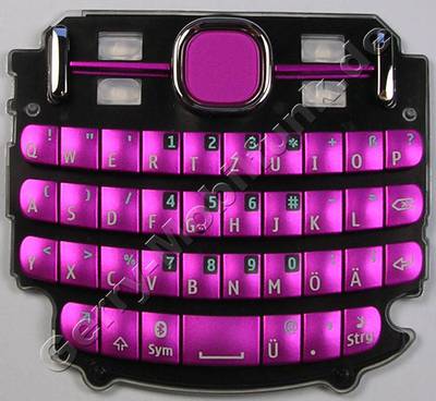 Tastenmatte pink QWERTZ Nokia Asha 201 original Tastatur pink deutsche Tastaturbelegung