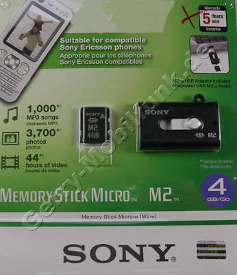 Memory-Stick Micro (M2) 4GB Speicherkarte mit USB Adapter