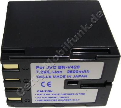 Akku JVC BN-V428  BN-V428U (DV:1800 2000 3000 DVL: 100 108 109 150 155 157 160 167 200 300 308 309 355 357 365 367 450 555 557 567 765 767 865 867) Daten: 3000mAh 7,2V LiIon 55mm dunkelblau (Zubehrakku vom Markenhersteller)