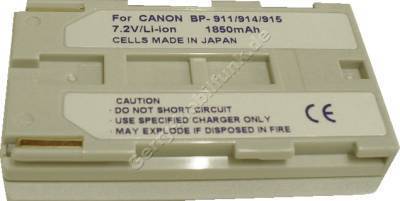 Akku CANON UCX-55HI BP-915 Daten: Li-Ion 7,2V  1850 mAh, silber 20,5mm (Zubehrakku vom Markenhersteller)