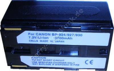 Akku CANON V50HI BP-930 Daten: Li-Ion 7,2V 3700 mAh, schwarz 40mm (Zubehrakku vom Markenhersteller)