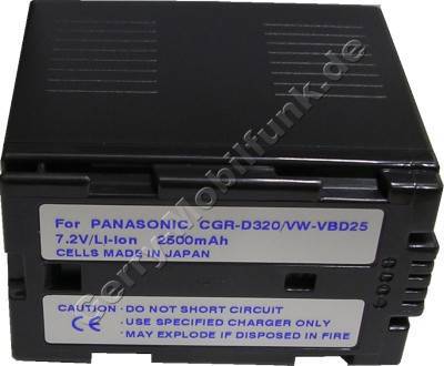 Akku PANASONIC NV-DS15 Daten: LiIon 7,2V 3000mAh 53,3mm dunkelgrau (Zubehrakku vom Markenhersteller)