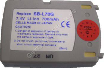 Akku SAMSUNG SB-L70G Daten: LiIon 7,4V 700mAh  14,7mm silber (Zubehrakku vom Markenhersteller)