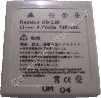 Akku SANYO VPC-J4 EX hellgrau Daten: LiIon 3,7V 720mAh  5,9mm (Zubehrakku vom Markenhersteller)