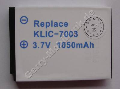 Akku Kodak Klic-7003 ( V803, V1003) Daten: 1050mAh 3,7V LiIon 7,9mm (Zubehrakku vom Markenhersteller)