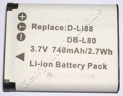 Akku fr PENTAX D-LI 88 (DSC: Optio P70) Daten: 500mAh 3,7V LiIon 5,8mm (Zubehrakku vom Markenhersteller)