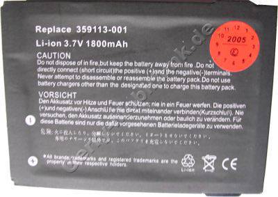 Akku fr HP Compaq iPAQ HX4700 LiIon 3,7V 1800mAh 6mm dick ca.45g (Akku vom Markenhersteller, nicht original)