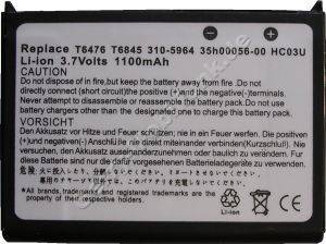 Akku fr Dell Axim X50 (P/N 310-5964, 35h00056-00, HC03U, T6476 T6845) LiIon 3,7V 1100mAh 6,5mm dick ca.26g (Akku vom Markenhersteller, nicht original)