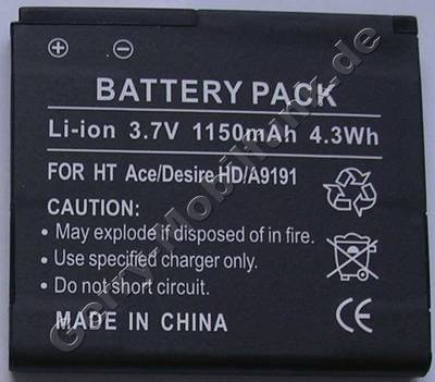 Akku fr HTC A9191 LiIon 3,7V 1250mAh 4,6Wh 5,3mm dick ca.26g (Akku vom Markenhersteller, nicht original) entspricht  35H00141-02M, BA S470