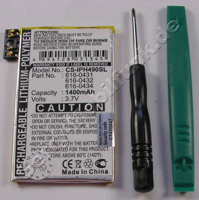 Akku fr Apple iPhone 3G Li-Polymer 3,7Volt 1400mAh ca.30g (Akku vom Markenhersteller, nicht original) (616-0431 616-0432 616-0434)