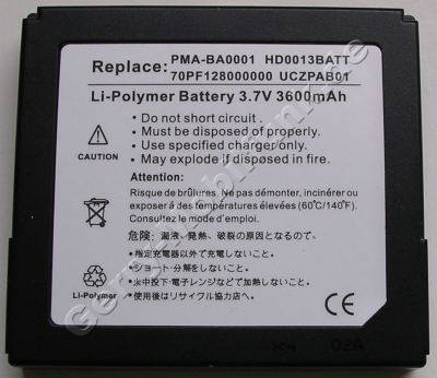 Akku fr Creative Zen Portable Media Center (70PF128000000, HD0013BATT, PMA-BA0001, UCZPAB01) Li-Polymer 3,7V 3600mAh 12mm ca 85g (Akku vom Markenhersteller, nicht original)