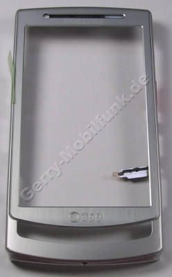 Oberschale silber Samsung GT I8320 original A-Cover mit Seitentasten und Mentasten, Lautstrketaste, Kamerataste, Zoomtaste, Ein/Aus Taste, silver (Vodafone 360 H1)