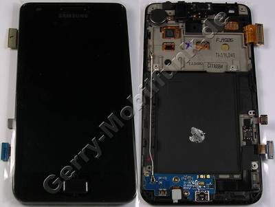 Ersatzdisplay - Display - Displaymodul + Touchscreen schwarz Samsung i9100 Galaxy S2 Gorilla Displayscheibe, Bedienfeld mit LCD-Modul black