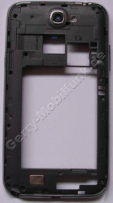 Gehuserahmen grau Samsung N7100 Galaxy Note2 Backcover black und grey mit chromrand und Kameralinse