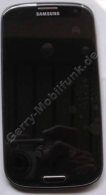 Ersatzdisplay - Display - Display schwarz Displaymodul Samsung i9305 Galaxy S3 LTE Displayscheibe, Touchpanel incl. Oberschale und Displayrahmen, Displayglas black