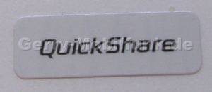 Quickshare Label weiss SonyEricsson Z520i