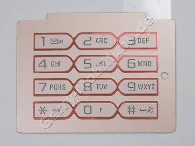 Telefon Tastenmatte pink SonyEricsson W595i normale groe Tastatur mit den Zahlen peach pink