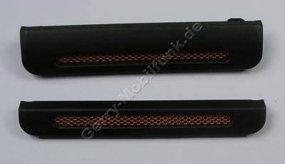 Blenden schwarz SonyEricsson W595i Top-Cover + Bottom-Cover Cap lava black, Zierblenden oben und unten