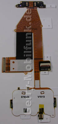 Flexkabel, Tastaturplatine Nokia 6700 Slide original Verbindungskabel der Platinen mit Tastaturfolie der Mentasten, Mikrofon, Videokamera (VGA-Kamera), Konnektoren, 