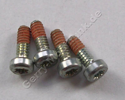 4 Stck Schrauben 1,4mm x 3,8mm silber Nokia C3-01 ( Touch and Type ) original Schraubenset, Torx TX4+